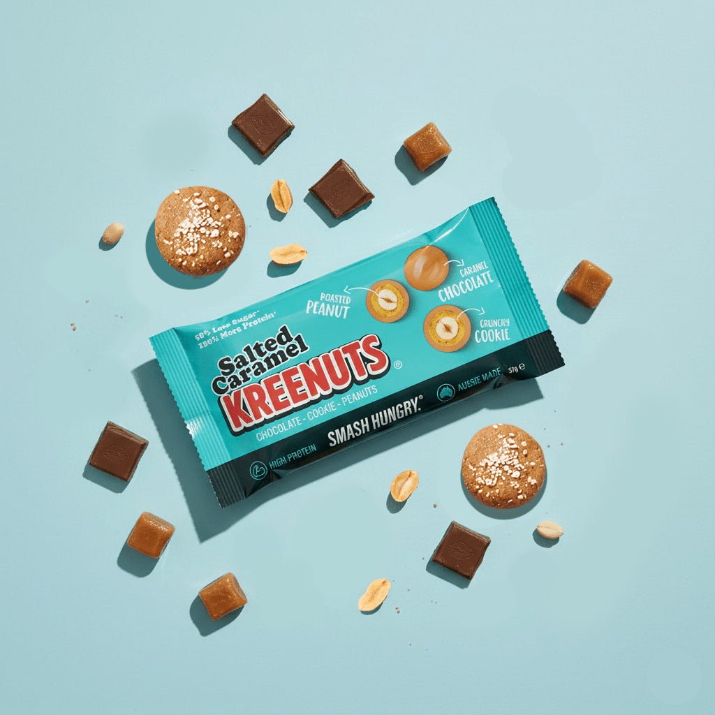 Salted Caramel KREENUTS® 12 pack — crunchy caramel chocolate peanut snack, Australian made
