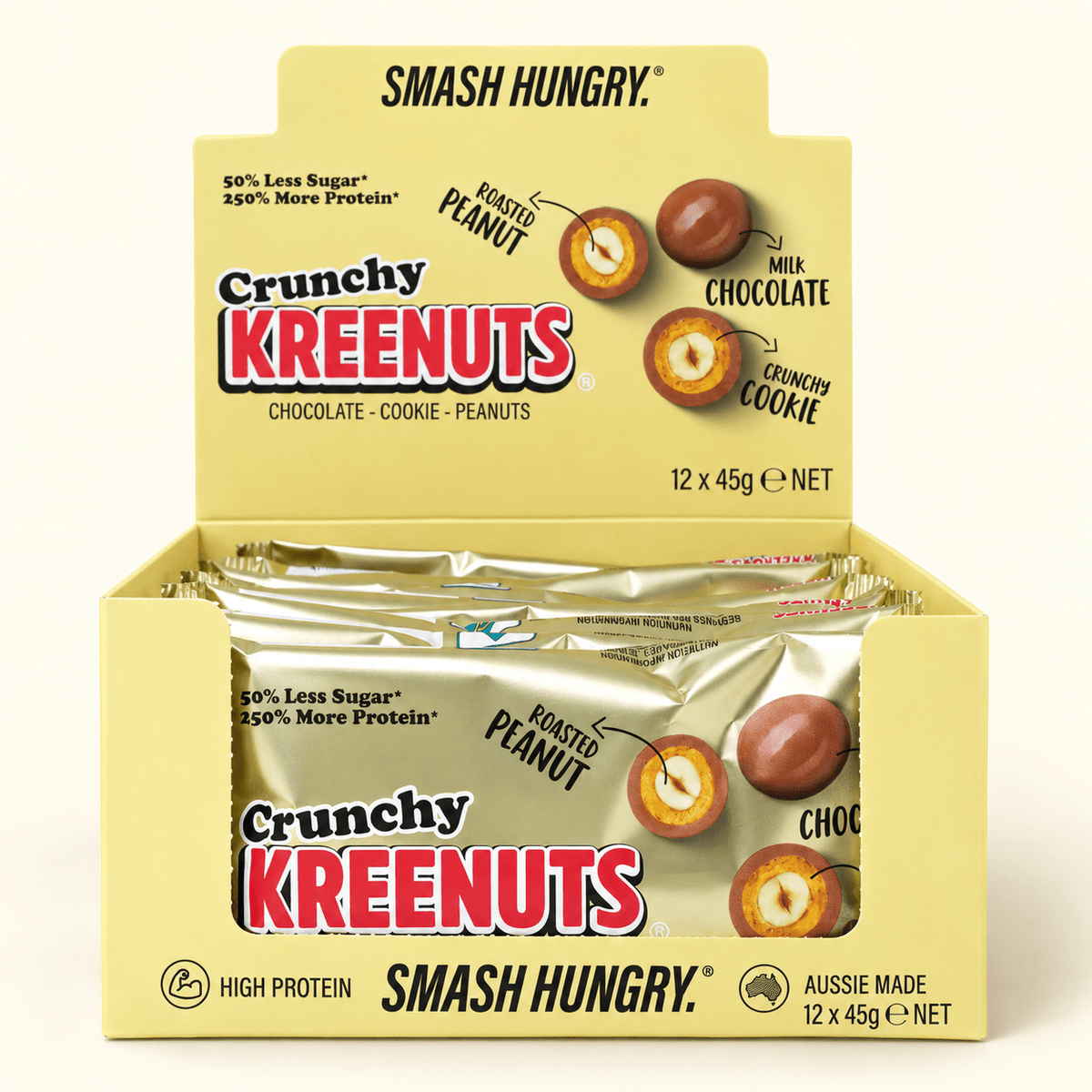 Milk Chocolate KREENUTS® carton of 12 × 45g bags